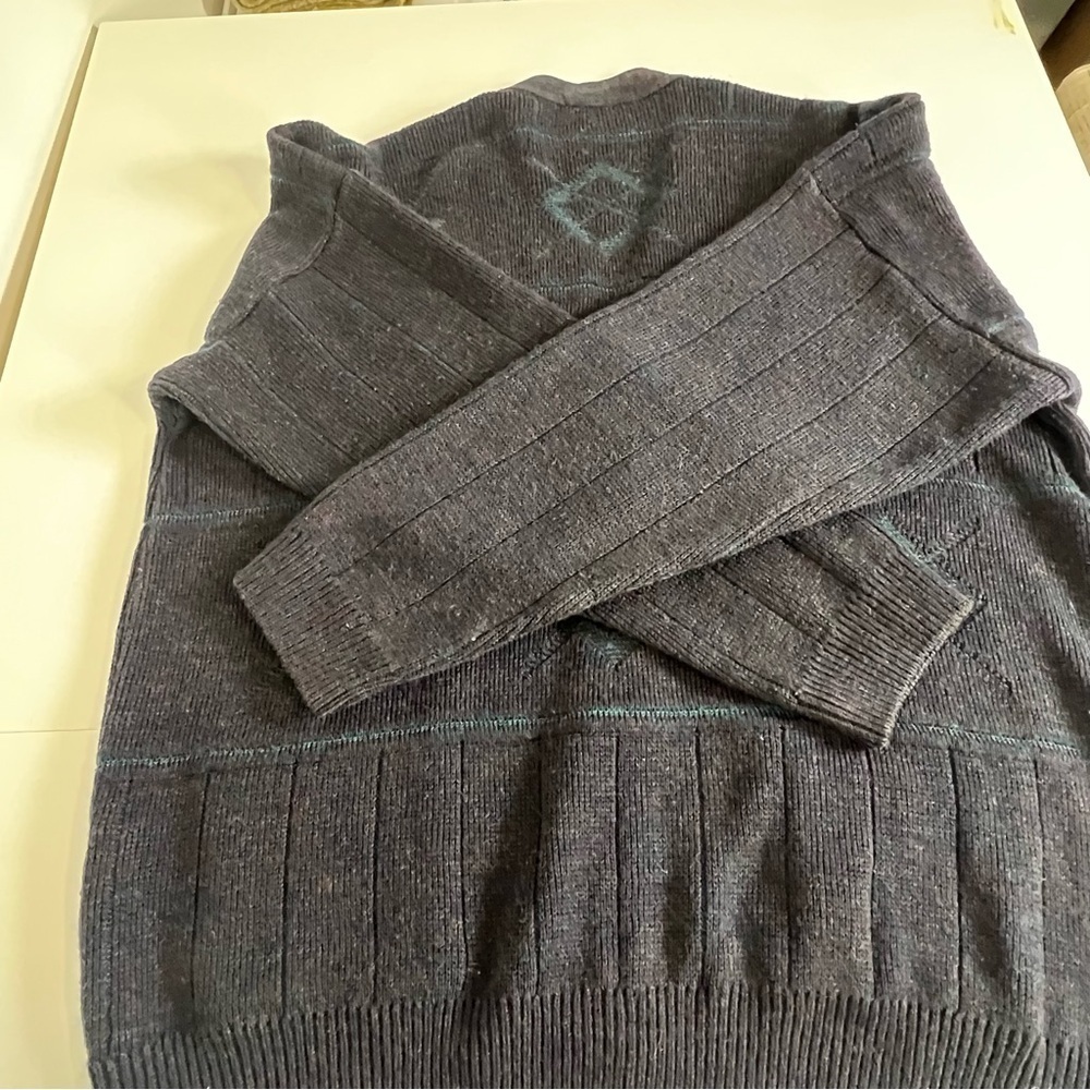 Vintage 1994 St Michael from Marks & Spencer Bluish Purple/Teal Cardigan Sweater - Picture 3 of 11